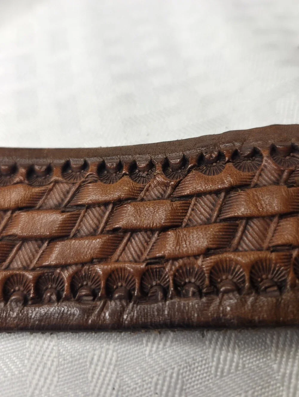 Handmade Vintage Hand Tooled Leather Western Belt – 32